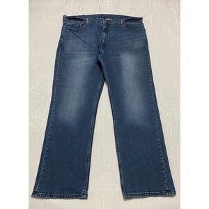 Levi's 559 Relaxed Straight Leg Jeans Mens 42×32 Blue Denim Whiskers‎